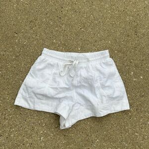 white biker type shorts